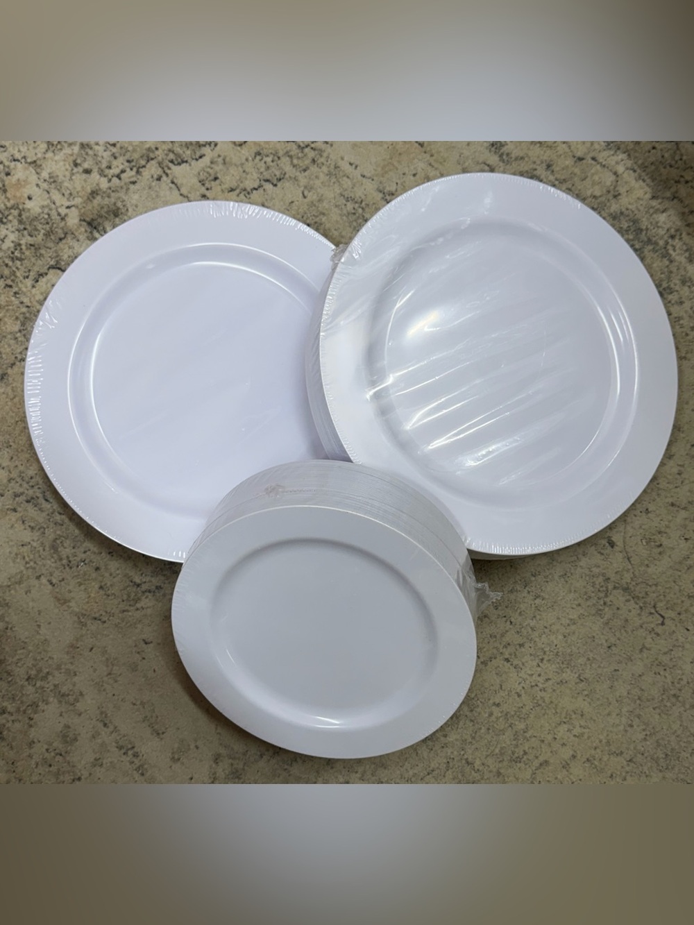 Premium White Plastic Disposable Party Plates 50 Each size